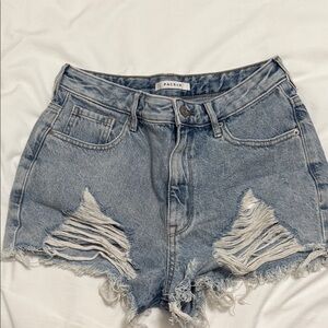 PacSun Blue Jean Shorts with Distressed Details